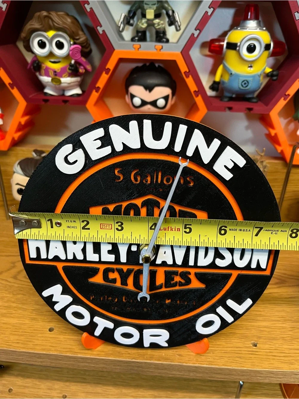 Harley-Davidson Black, Orange & White Genuine Motor Oil Logo Clock